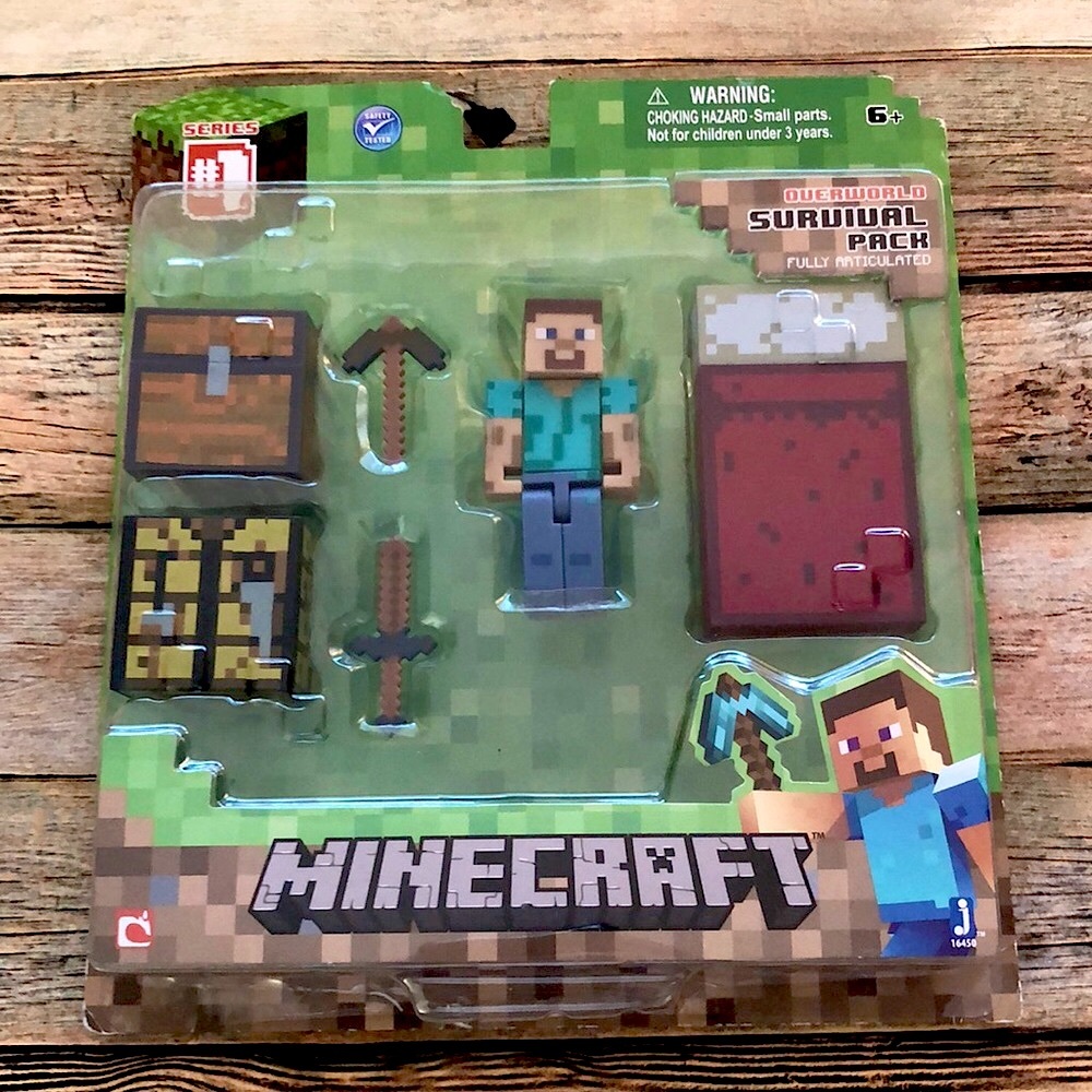 NEW Minecraft Survival Pack Action Figures | For Ages 3+.